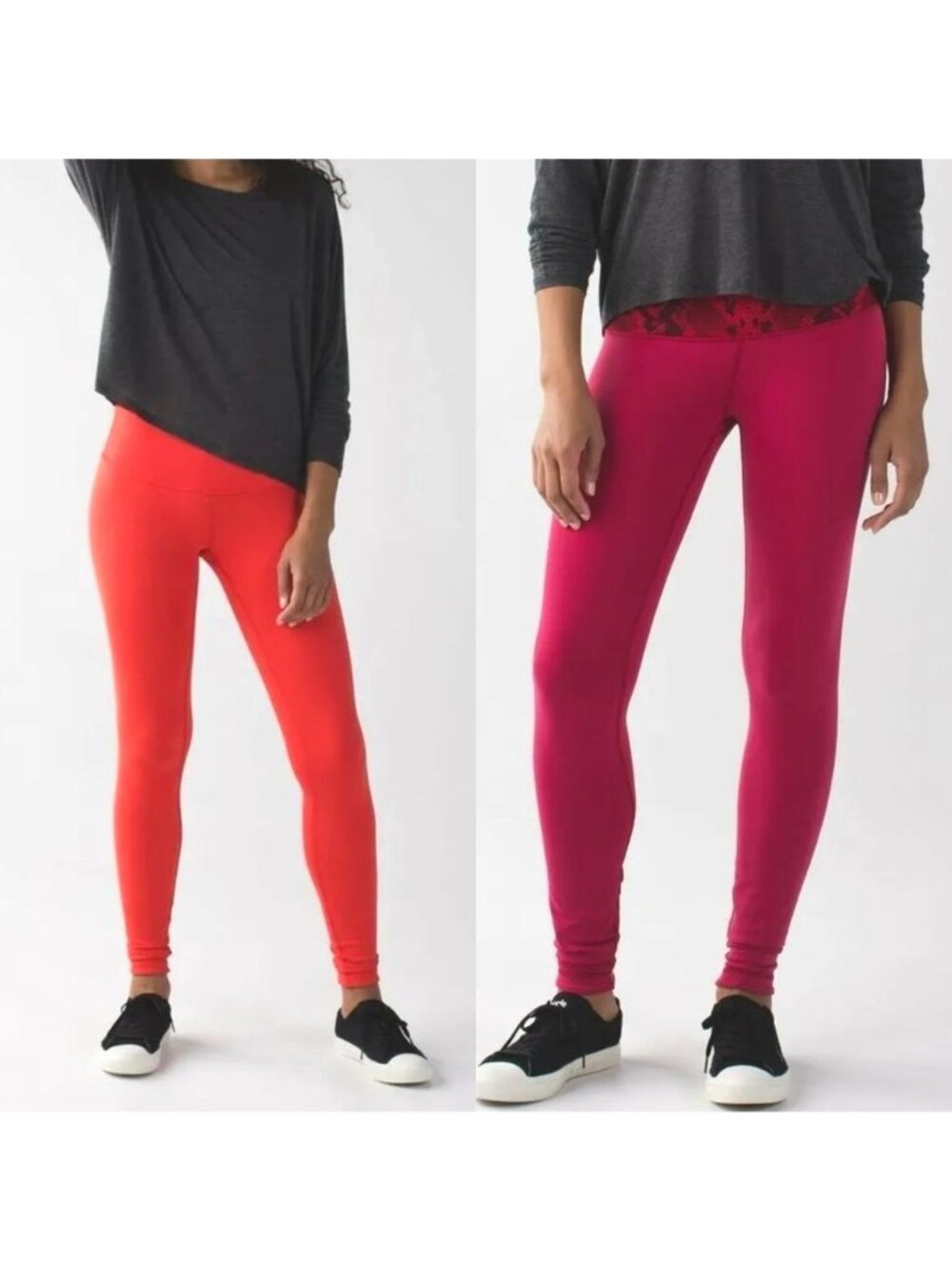 Lululemon Wunder Under Pant III (Reversible) Cranberry/Alarming - Sz 6 - New